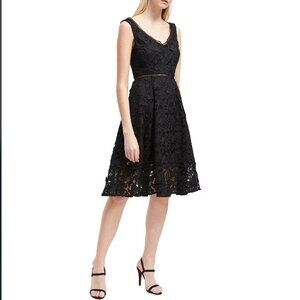 French Connection Blossom black Lace Fit & Flare Dress